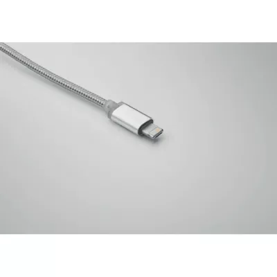 Kabel do ładowania 4 w 1 z brelokiem BLUE - Srebrny (MO2141-14)