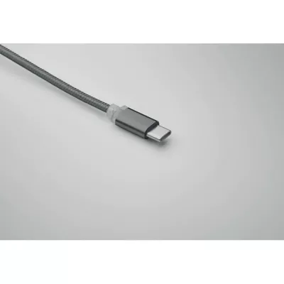 Kabel do ładowania 4 w 1 z brelokiem BLUE - Tytanowy (MO2141-18)