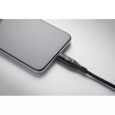 Kabel USB-C 100W z wyświetlaczem mocy TYPSO - Czarny (MO2676-03)