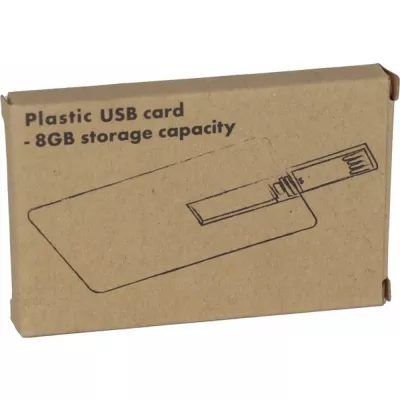 Pendrive plastikowy karta 8GB 2.0 SLOUGH - biały (033606)