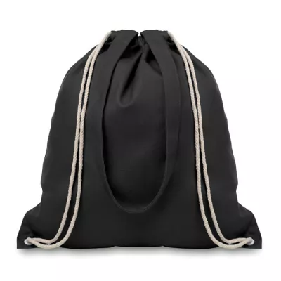 Torba płócienna barwiona ze sznurkiem 220 g/m² MOIRA - Czarny (MO9041-03)