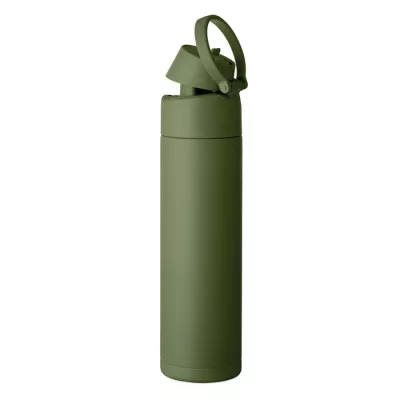 Butelka stalowa ze słomką 650 ml TOIEN ONE - Ciemnozielony (MO2989-60)