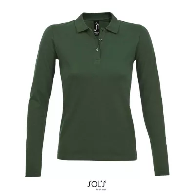 Polo damskie 180 g/m² Sol's PERFECT LSL WOMEN - Ciemno-Zielony (S02083-BO)