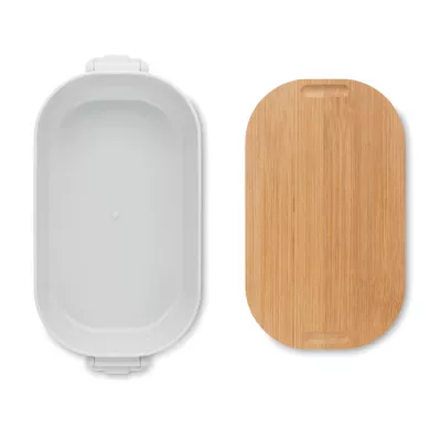 Lunchbox z PP z bambusową pokrywką 700 ml LEKKER - Bialy (MO2459-06)