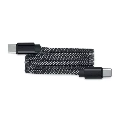 Kabel magnetyczny pleciony USB-C 60W z RPET BRAID - Bialy/Czarny (MO2778-33)
