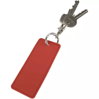 Resi Plus brelok z prostokątną zawieszką z recyklingowanego materiału z certyfikatem GRS - Brick (13014132)