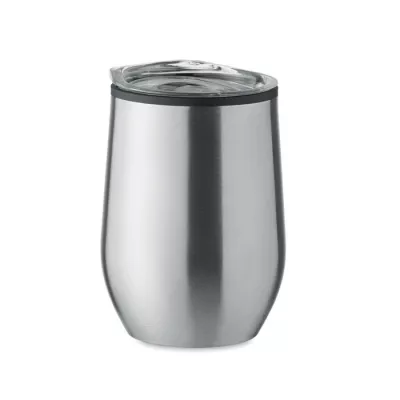 Kubek termiczny stalowy z pokrywką 350 ml CHIN CHAN - Srebrny Mat (MO6700-16)