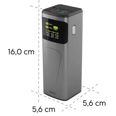 Power bank 24000 mAh Hama High Power 200W - grafitowy (VH030-15)