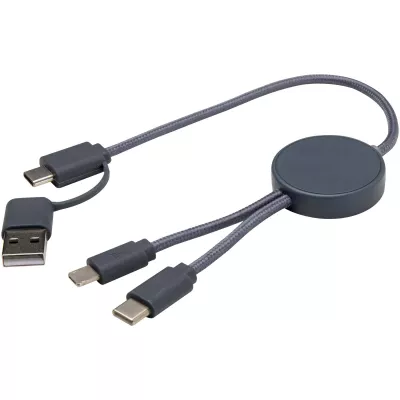 Citala kabel do synchronizacji danych i szybkiego ładowania 5 w 1 27 W o długości 30 cm z tworzyw sztucznych pochodzących z recyklingu - Hale Blue (12442755)