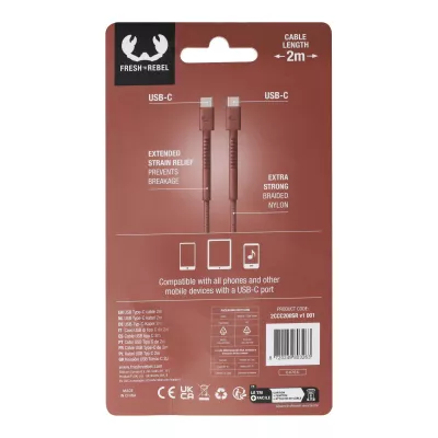 2UCC200 | Kabel Fresh 'Rebel USB-C do USB-C 2,0 m - jasnoczerwony (LT49409-N0022)
