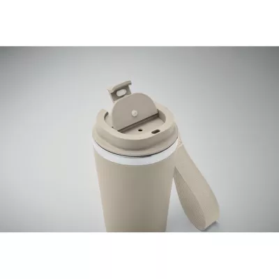 Kubek termiczny 350 ml z paskiem na nadgarstek TOPAZ - Bezowy (MO2317-13)