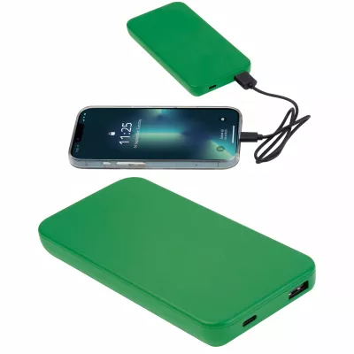 Power bank z ABS z recyklingu 10 000 mAh PRESTON - zielony (3549409)