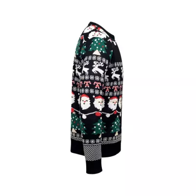 Sweter świąteczny z 10 lampkami LED S/M SHAMIS - Czarny (CX1553-03)