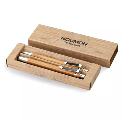 Zestaw piśmienny bambusowy długopis i ołówek BAMBOOSET - Drewna (MO8111-40)