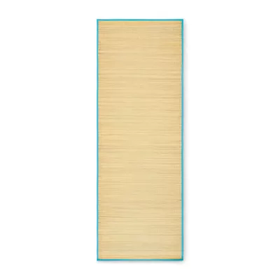 Mata plażowa ze słomy zwijana 180x60 cm RAFIA - Turkusowy (MO2833-12)