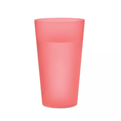 Kubek eventowy wielorazowy z PP 500 ml FESTA LARGE - Przezroczysty Czerwony (MO9907-25)