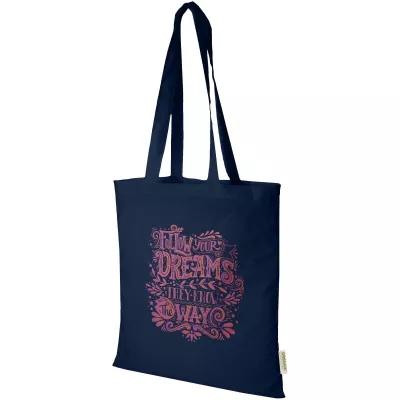 Odisha organiczna torba na zakupy z certyfikatem OCS o gramaturze 140 g/m², 7 l  - Granatowy (12078055)