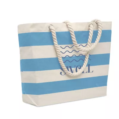 Torba plażowa bawełniana 220 g/m² HEAVEN STRIPE - Baby Blue (MO2126-66)