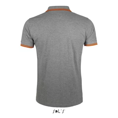 Koszulka polo męska bawełniana 200 g/m² Sol's PASADENA - Melanż Szary/pomarańczowy (S00577-MO)