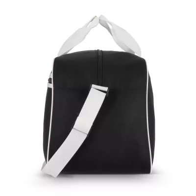 Torba sportowo-podróżna R-PET 600D 48 x 25 x 28 cm 30 l - czarno / biały (LT95366-N0201)