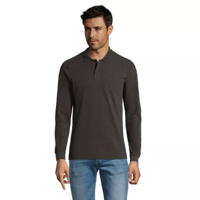 Polo męskie 180 g/m² Sol's PERFECT LSL MEN - Charcoal Melange (S02087-CE)