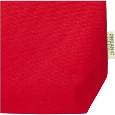 Odisha organiczna torba na zakupy z szerokim dnem z certyfikatem OCS o gramaturze 180 g/m², 11 l  - Czerwony (12078221)