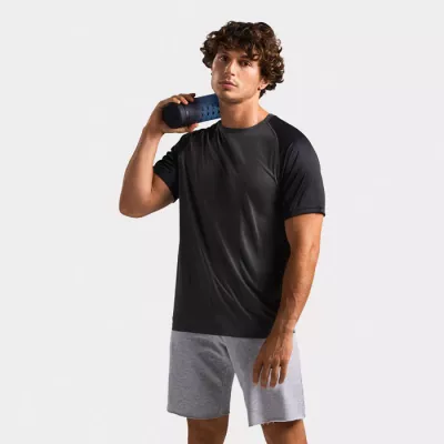 Koszulka sportowa unisex z recyklingu Sol's VORTEX - Black/Charcoal Grey (S04787-BI)