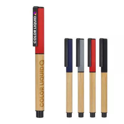 Długopis żelowy bambusowy - czarny (LT81152-N0002)