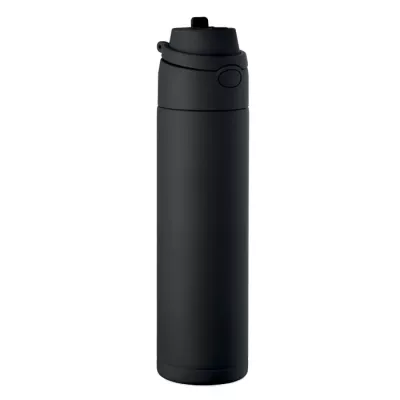 Butelka stalowa ze słomką 650 ml TOIEN ONE - Czarny (MO2989-03)
