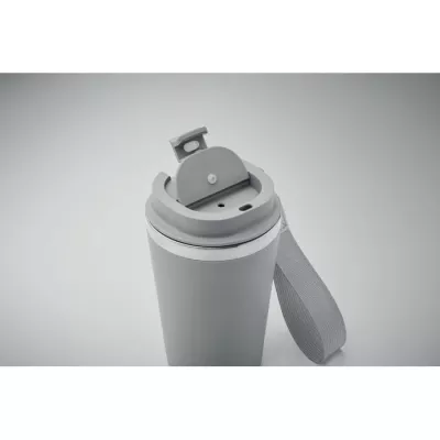 Kubek termiczny 350 ml z paskiem na nadgarstek TOPAZ - Szary (MO2317-07)