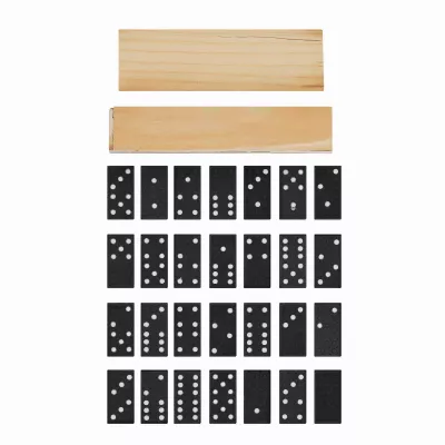 Klasyczna gra DOMINO - czarny, drewniano (56-0501011)