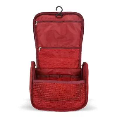 Torba podróżna na kosmetyki rPET 300D Kora - ciemnoczerwony (LT95396-N0020)
