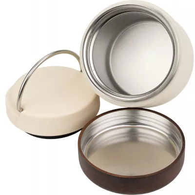 Lunch box termiczny stalowy z recyklingu PORTO CERVO MoLu 400 ml - biały (398306)