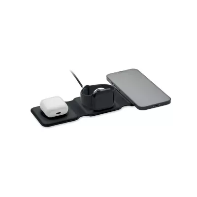 Stacja ładująca składana 3 w 1 15W ORIO - Czarny (MO2145-03)