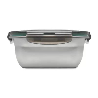 Lunchbox stalowy 1500 ml z przegrodą LOX PLUS - Przezroczysty Szary (MO2344-27)