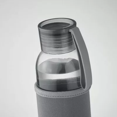Butelka szklana z recyklingu 500 ml w etui EBOR - Szary (MO2089-07)