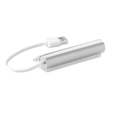 Hub USB 2.0 4-portowy aluminiowy ALUHUB - Srebrny Mat (MO8853-16)