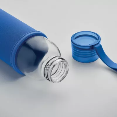 Butelka szklana z recyklingu 500 ml w etui EBOR - Niebieski (MO2089-37)