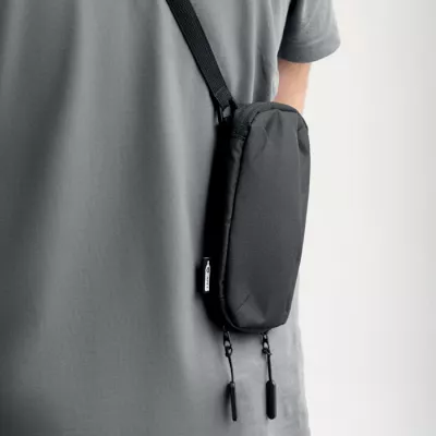 Torebka na smartfon z RPET 300D VALLEY WALLET - Czarny (MO2052-03)