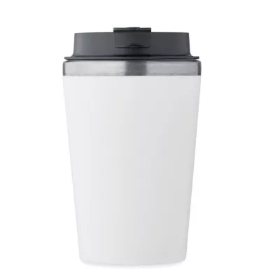 Kubek dwuścienny z powłoką ceramiczną 350 ml BLERM - Bialy (MO2572-06)