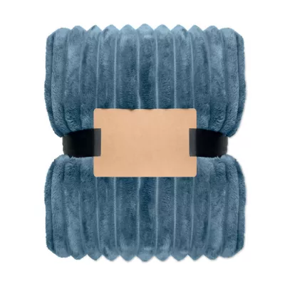 Koc polarowy RPET w paski 130x170 cm 450 g/m² NIEVE - Petrol (MO3184-20)