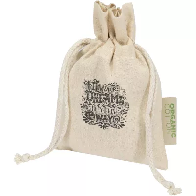 Odisha organiczna torebka prezentowa z certyfikatem OCS o gramaturze 140 g/m² — 15 x 10 cm  - Piasek pustyni (12079606)