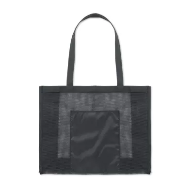 Torba na zakupy z siatki RPET 20 l LIMP - Czarny (MO2836-03)