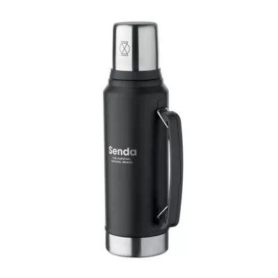 Termos stalowy z kubkiem 1000 ml NYIMA - Czarny (MO2710-03)
