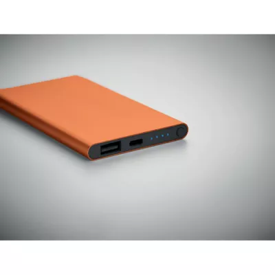 Powerbank płaski 4000 mAh aluminiowy POWERFLAT C - Pomaranczowy (MO6825-10)