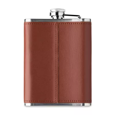 Piersiówka stalowa 200 ml w etui SLIMMY - Brazowy (MO2629-01)