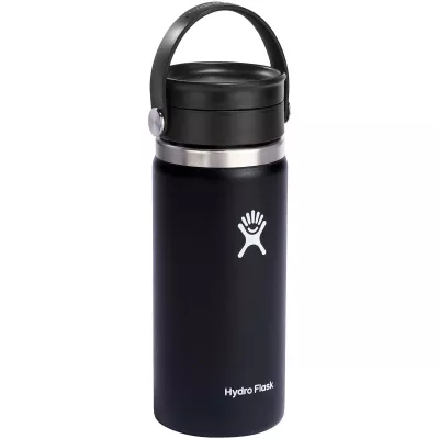 Kubek termiczny Hydro Flask Wide Mouth 473 ml ze stali nierdzewnej, z izolacją termiczną i pokrywką Flex Sip™ - Czarny (10098890)