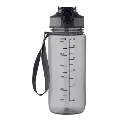 Butelka sportowa motywacyjna z RPET 700 ml ENKEL - Przezroczysty Szary (MO2792-27)