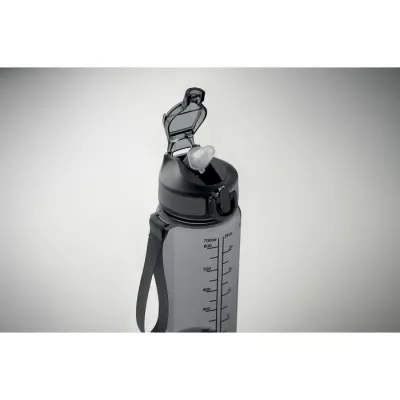 Butelka sportowa motywacyjna z RPET 700 ml ENKEL - Przezroczysty Szary (MO2792-27)