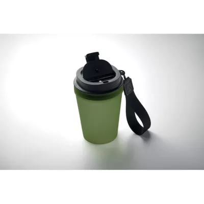Kubek z PP z paskiem 300 ml ISFORDEN TUMBLER - Ciemnozielony (MO2670-60)